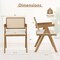 Costway Set of 2/4 Rattan Accent Chairs Fabric Dining Chairs Modern Living Room Chairs White